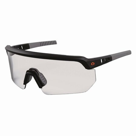 ERGODYNE Skullerz AEGIR Anti-Scratch/Enhanced Anti-Fog Safety Glasses, Black Frame, Clear Polycarbonate Lens 55002